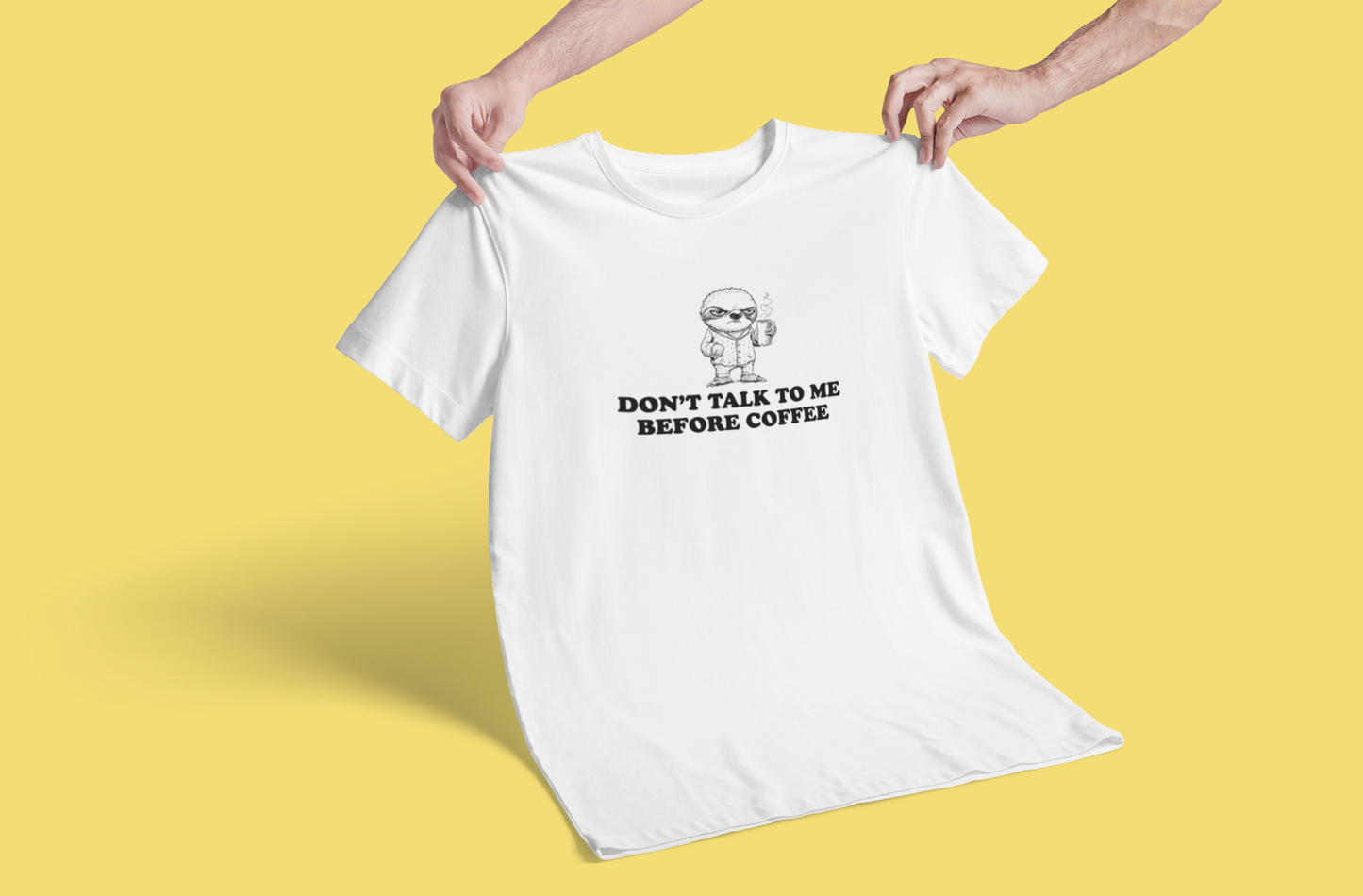 Don't Talk To Me Before Coffee Sloth T-shirt-T-Shirt-Pawfect Printing