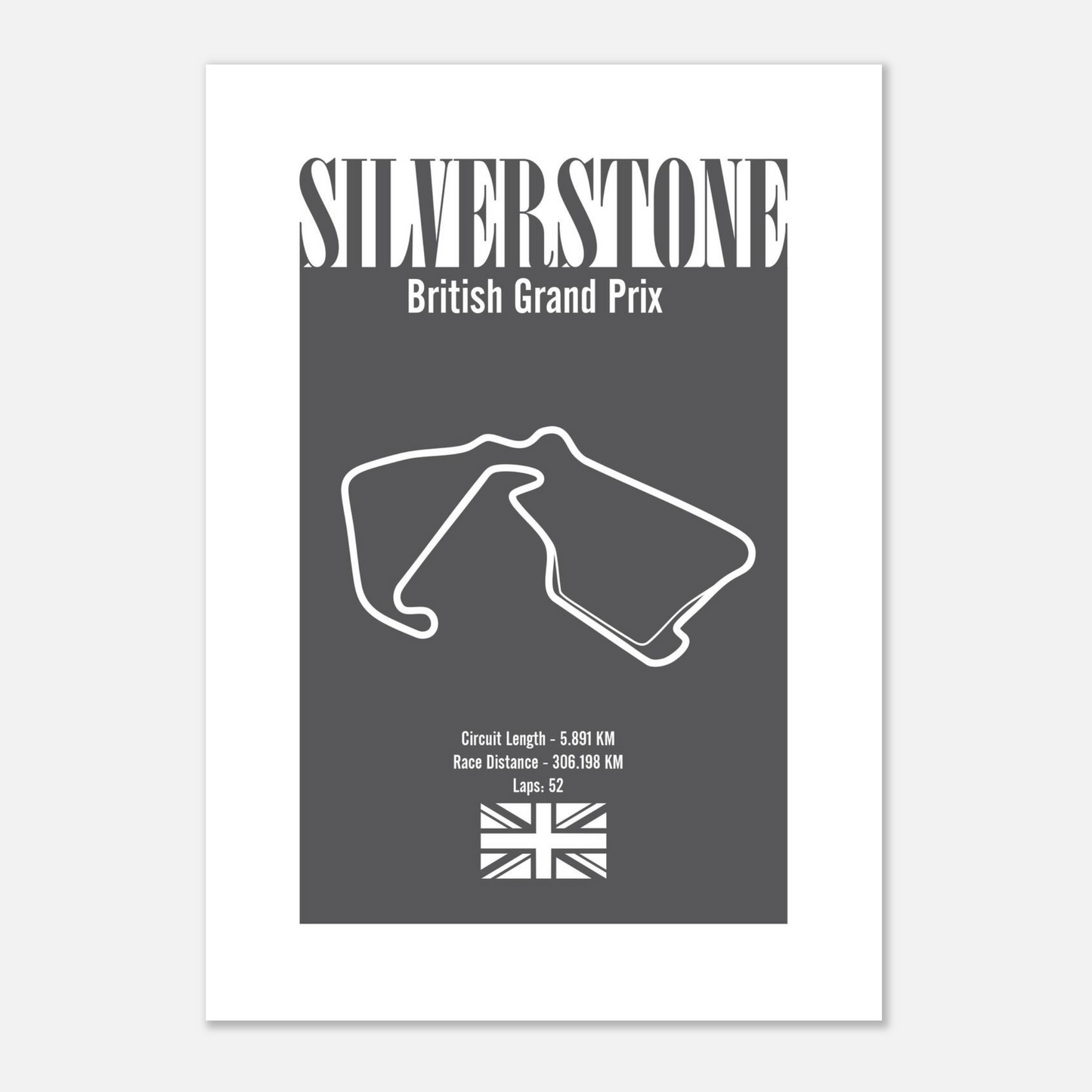 Silverstone British Grand Prix - Grey - Premium Matte Print-Print-Pawfect Printing