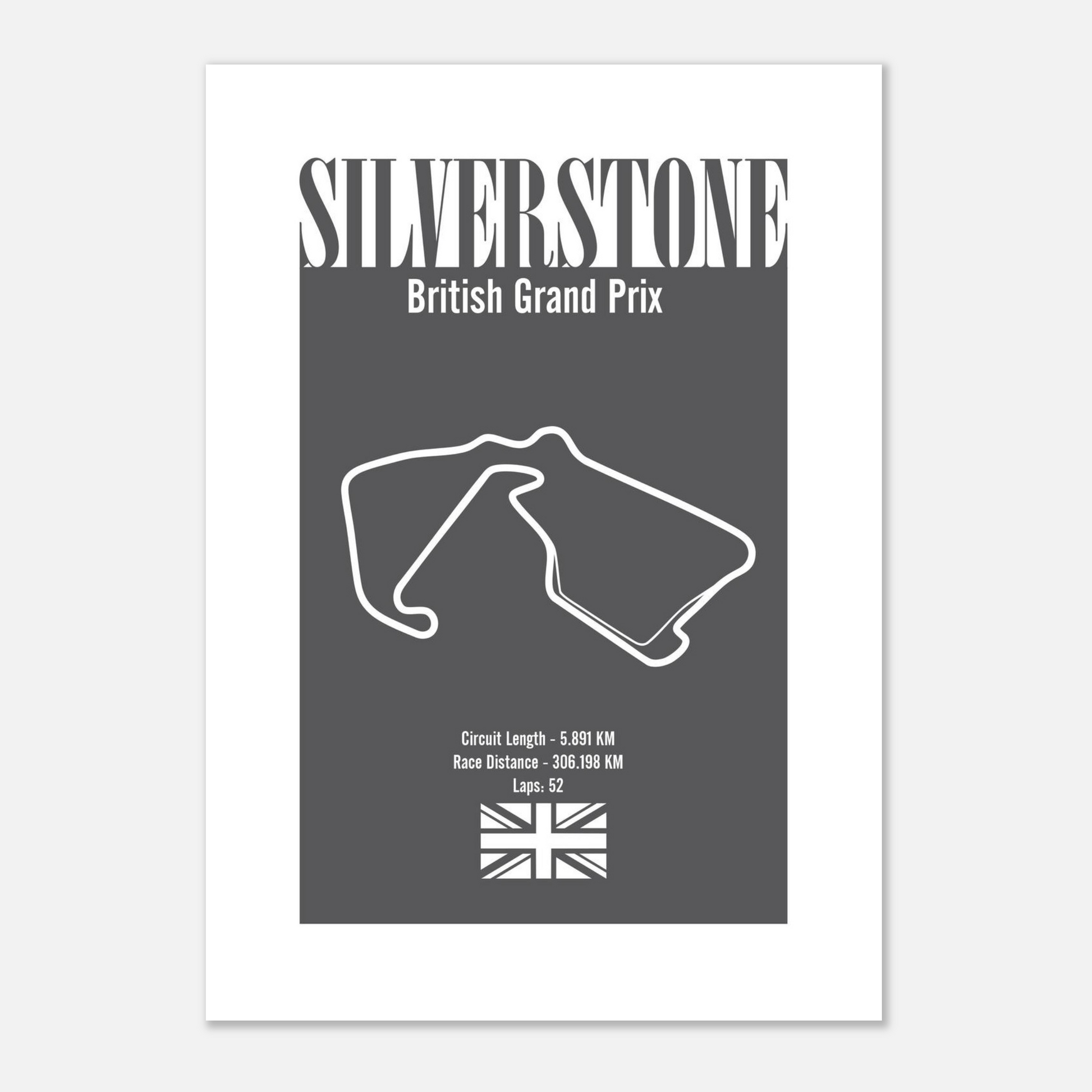 Silverstone British Grand Prix - Grey - Premium Matte Print-Print-Pawfect Printing