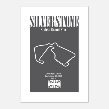 Silverstone British Grand Prix - Grey - Premium Matte Print-Print-Pawfect Printing