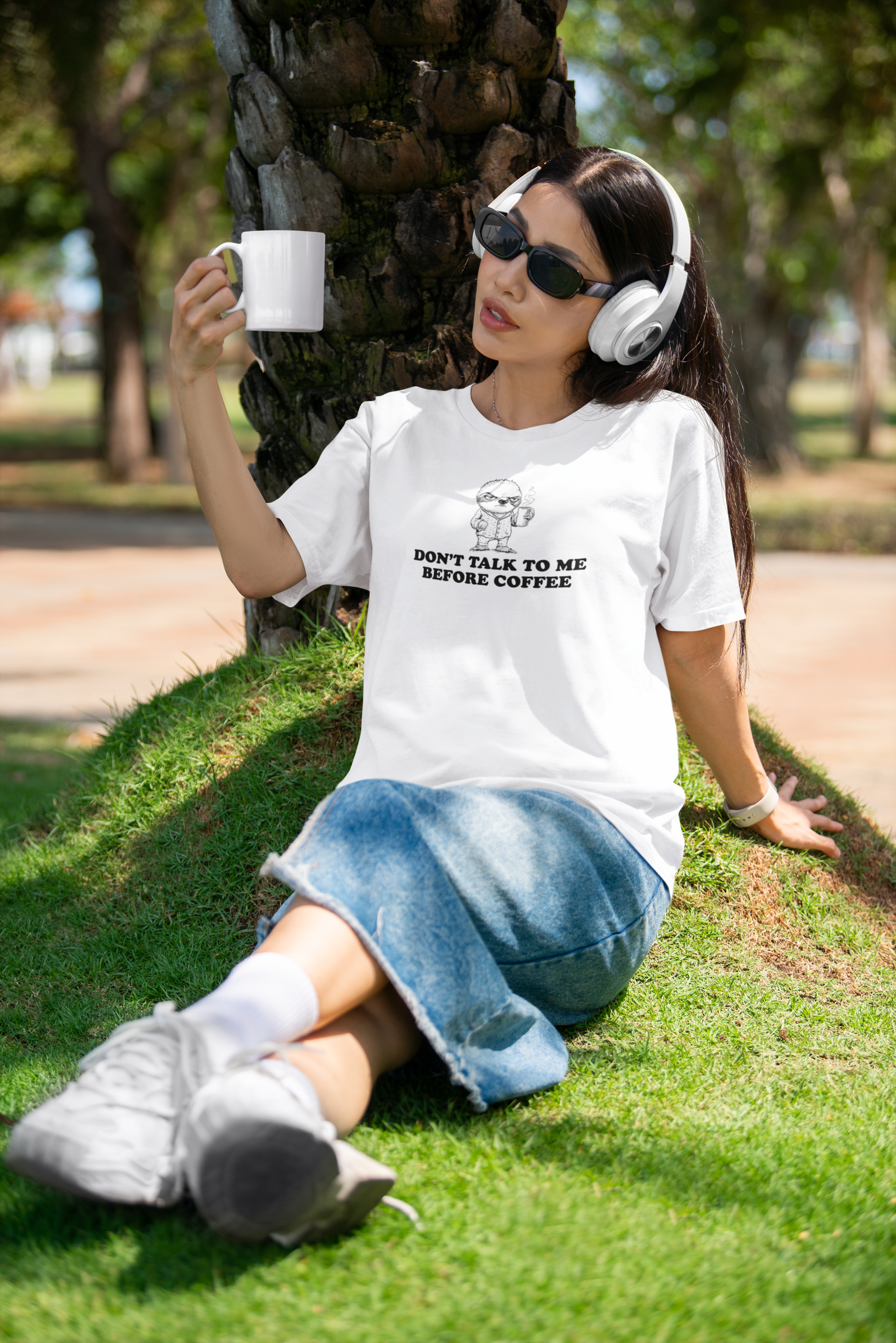 Don't Talk To Me Before Coffee Sloth T-shirt-T-Shirt-Pawfect Printing