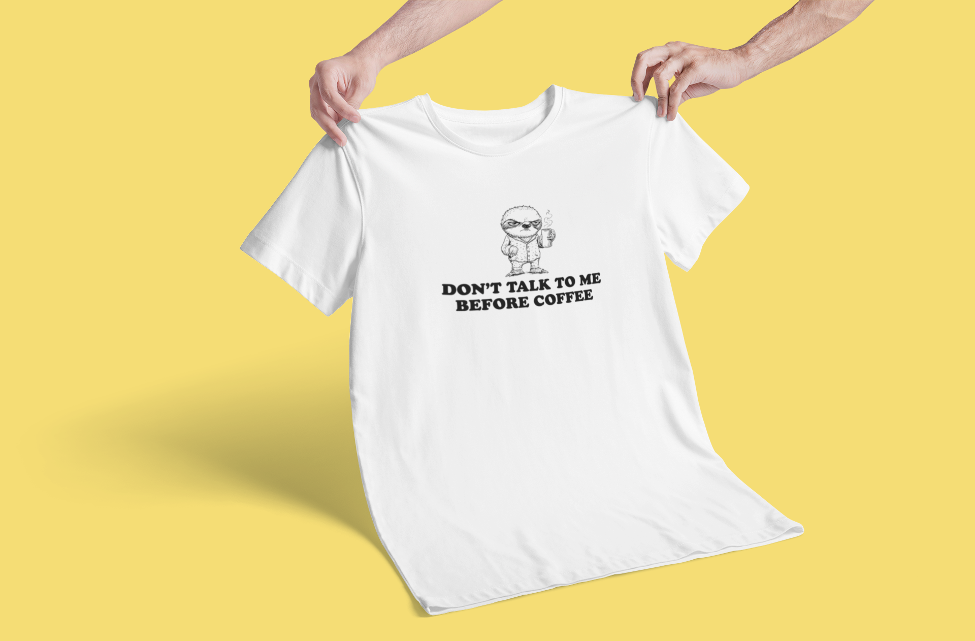 Don't Talk To Me Before Coffee Sloth T-shirt-T-Shirt-Pawfect Printing